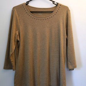 Christopher & Banks eyelet scoop neck blouse